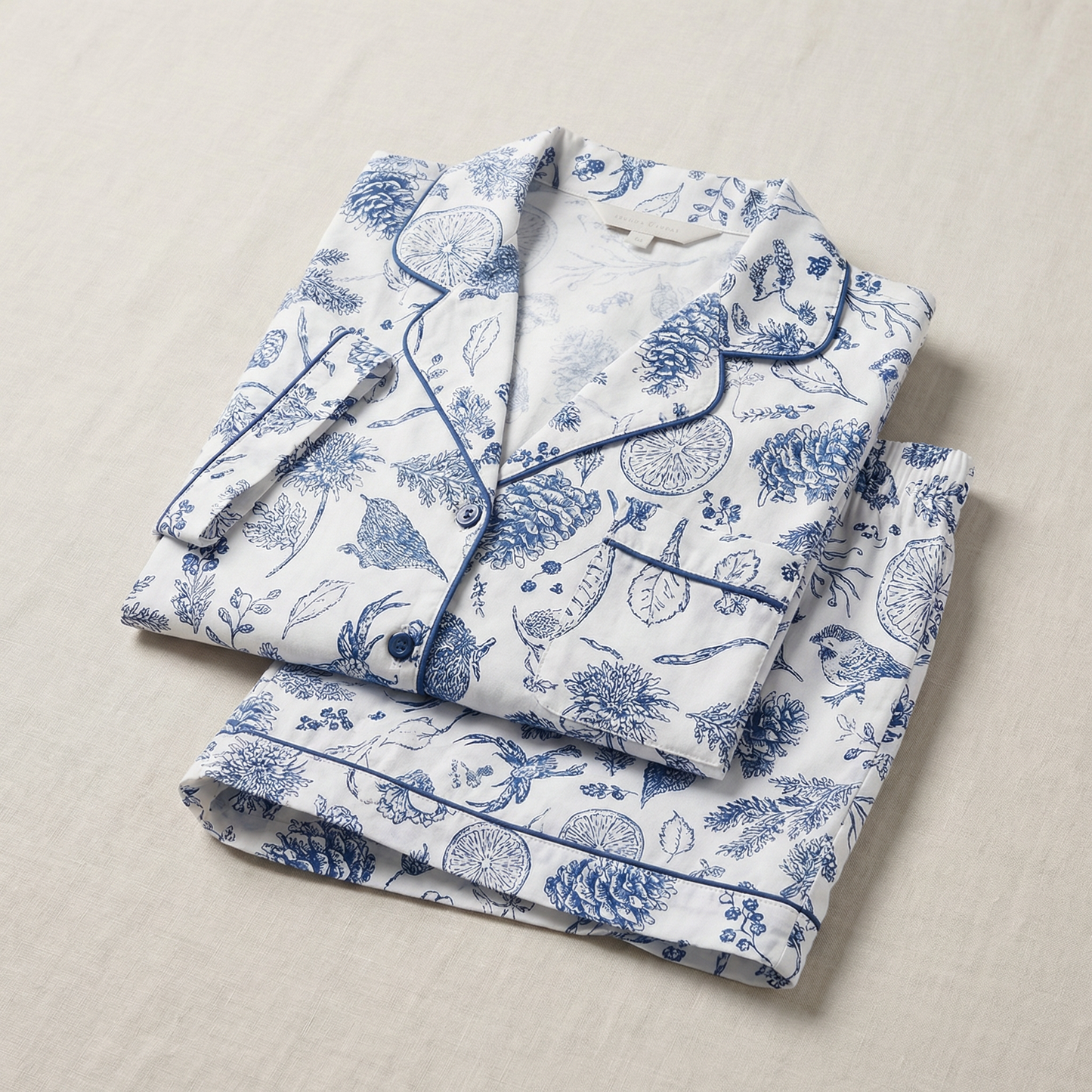 Charlotte – Bamboe stretchgebreide pyjamaset met korte mouwen