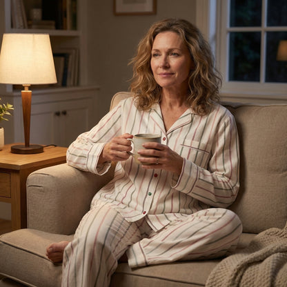 Emily – Zacht geweven pyjamatop met lange mouwen