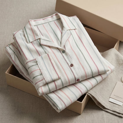 Emily – Zacht geweven pyjamatop met lange mouwen