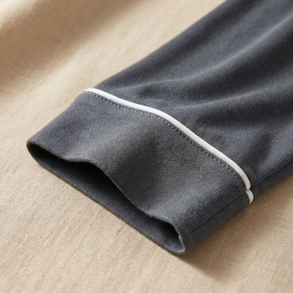 Sophia – Bamboe ribgebreide pyjamatop met lange mouwen