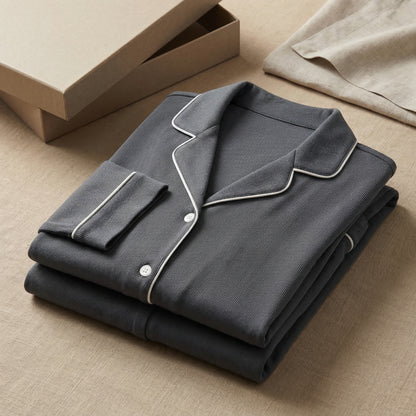 Sophia – Bamboe ribgebreide pyjamatop met lange mouwen